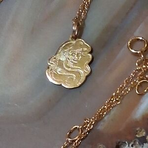 Disney Gold Little Mermaid Medallion Pendant Necklace